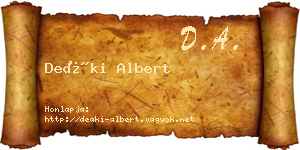 Deáki Albert névjegykártya