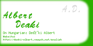 albert deaki business card